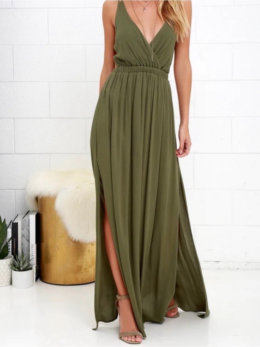 Lulu's Olive Green Lost in Paradise Maxi Dress 🌴